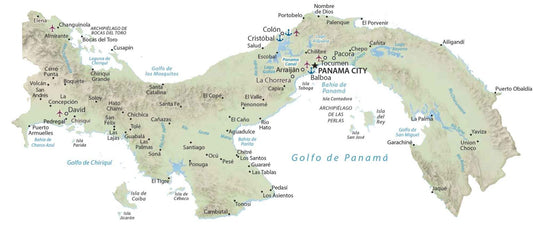 Panama Physical Map Glossy Poster Picture Photo Print Banner  Conversationprints