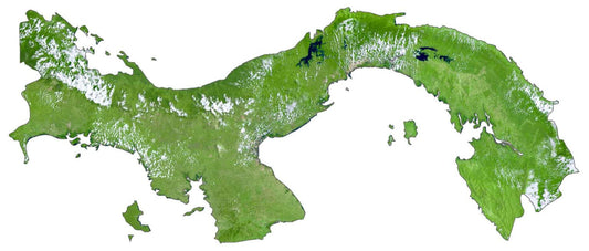 Panama Satellite Map Glossy Poster Picture Photo Print Banner  Conversationprints