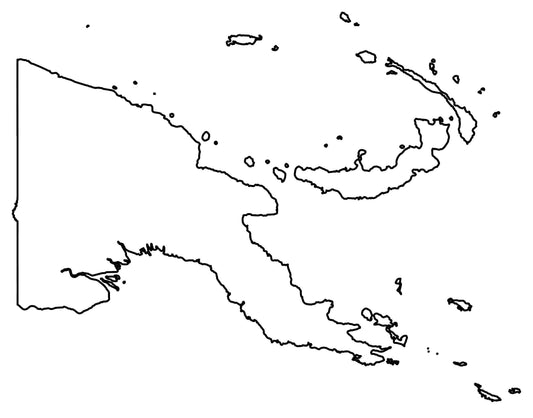 Papua New Guinea Blank Outline Map Poster Picture Photo Print Banner  Conversationprints