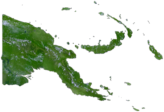 Papua New Guinea Satellite Map Poster Picture Photo Print Banner  Conversationprints