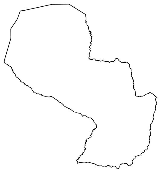 Paraguay Blank Outline Map Glossy Poster Picture Photo Print Banner  Conversationprints