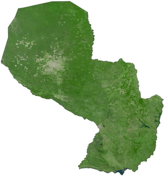 Paraguay Satellite Map Glossy Poster Picture Photo Print Banner  Conversationprints