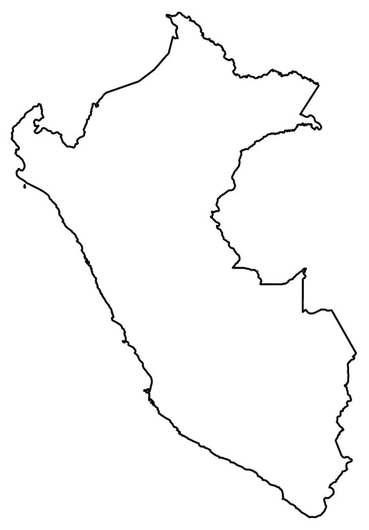 Peru Blank Outline Map Glossy Poster Picture Photo Print Banner  Conversationprints