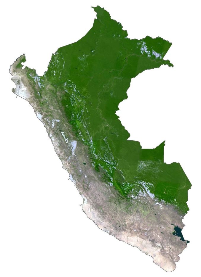 Peru Satellite Map Glossy Poster Picture Photo Print Banner  Conversationprints
