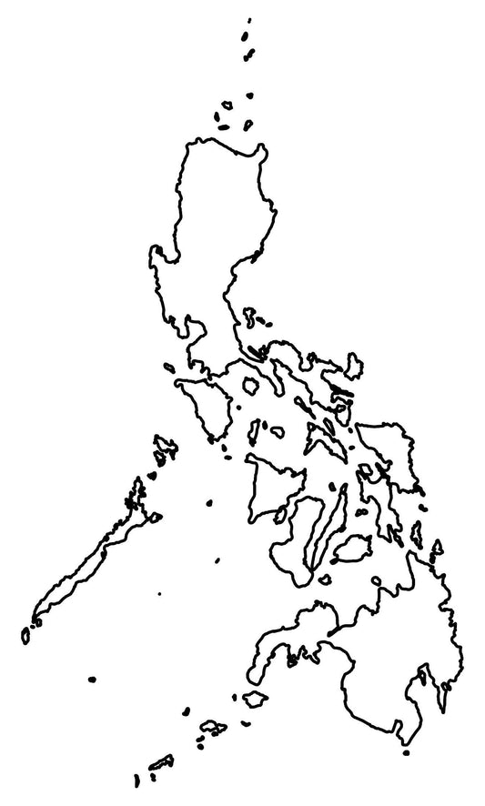 Philippines Blank Outline Map Glossy Poster Picture Photo Print Banner  Conversationprints