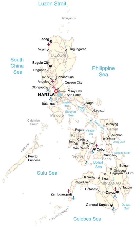 Philippines City Road Map Glossy Poster Picture Photo Print Banner  Conversationprints