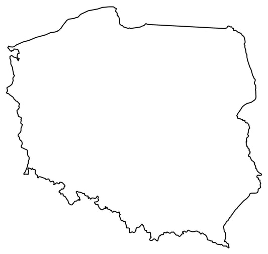 Poland Blank Outline Map Glossy Poster Picture Photo Print Banner  Conversationprints
