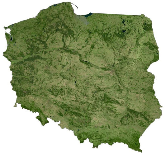 Poland Satellite Map Glossy Poster Picture Photo Print Banner  Conversationprints