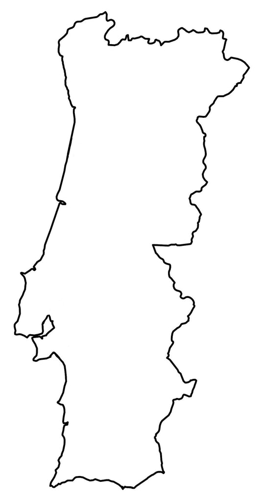 Portugal Blank Outline Map Glossy Poster Picture Photo Print Banner  Conversationprints