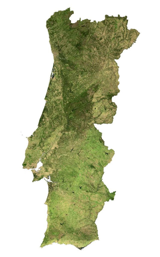 Portugal Satellite Map Glossy Poster Picture Photo Print Banner  Conversationprints