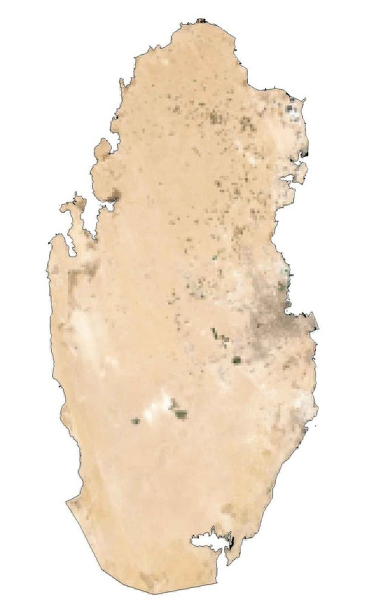 Qatar Satellite Map Glossy Poster Picture Photo Print Banner  Conversationprints