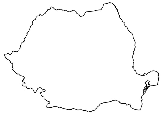 Romania Blank Outline Map Glossy Poster Picture Photo Print Banner  Conversationprints