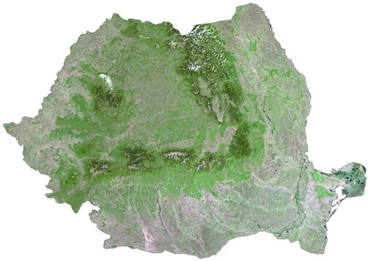 Romania Satellite Map Glossy Poster Picture Photo Print Banner  Conversationprints