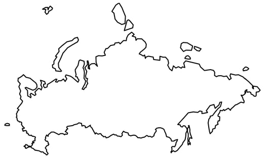 Russia Blank Outline Map Glossy Poster Picture Photo Print Banner  Conversationprints
