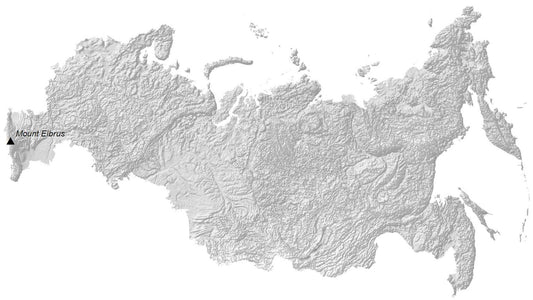 Russia Elevation Map Glossy Poster Picture Photo Print Banner  Conversationprints