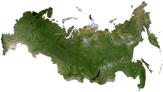 Russia Satellite Map Glossy Poster Picture Photo Print Banner  Conversationprints