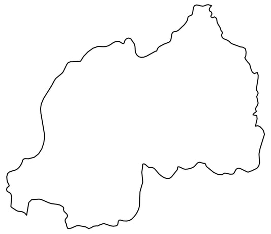 Rwanda Blank Outline Map Glossy Poster Picture Photo Print Banner  Conversationprints