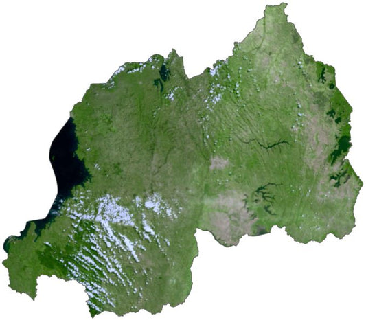 Rwanda Satellite Map Glossy Poster Picture Photo Print Banner  Conversationprints