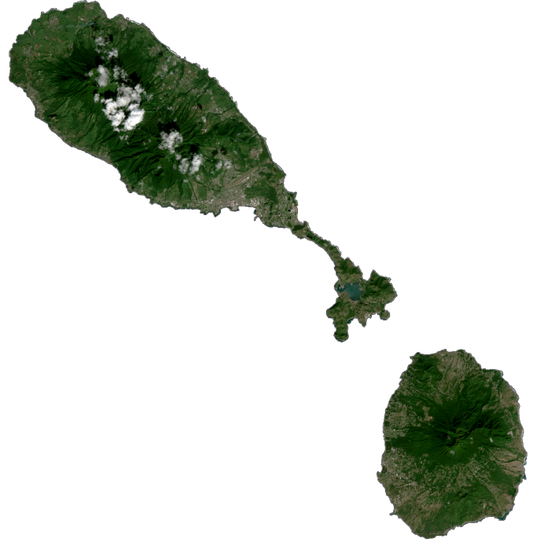 Saint Kitts And Nevis Satellite Map Poster Picture Photo Print Banner  Conversationprints
