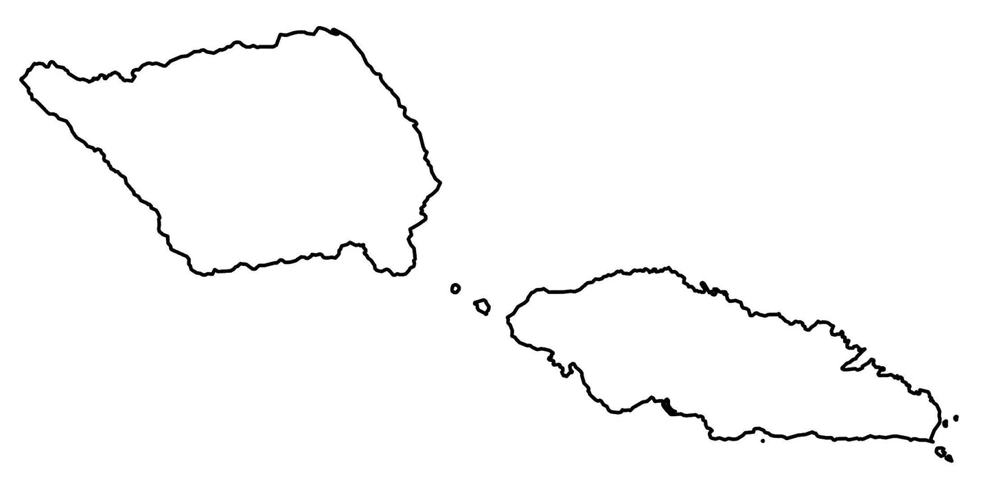 Samoa Blank Outline Map Glossy Poster Picture Photo Print Banner  Conversationprints