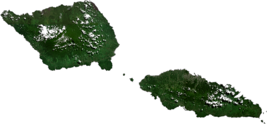 Samoa Satellite Map Glossy Poster Picture Photo Print Banner  Conversationprints