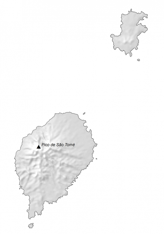 Sao Tome And Principe Hillshade Map Poster Picture Photo Print Banner  Conversationprints