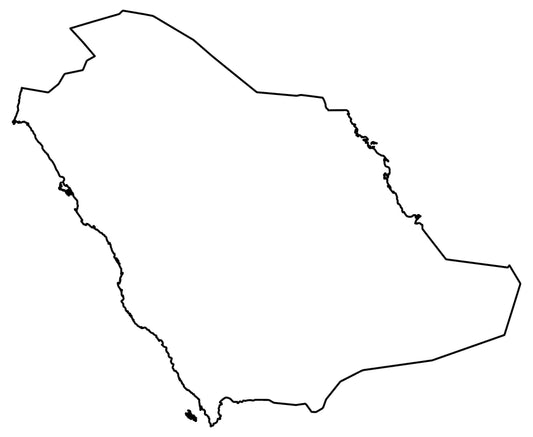 Saudi Arabia Blank Outline Map Glossy Poster Picture Photo Print Banner  Conversationprints