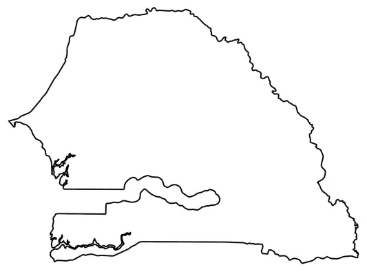 Senegal Blank Outline Map Glossy Poster Picture Photo Print Banner  Conversationprints