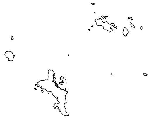 Seychelles Blank Outline Map Glossy Poster Picture Photo Print Banner  Conversationprints
