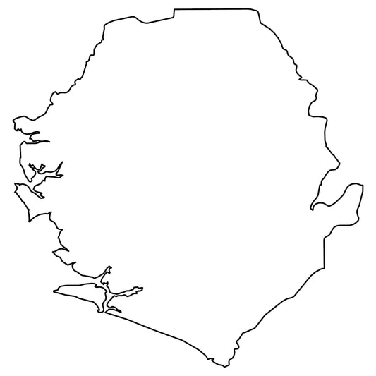 Sierra Leone Blank Outline Map Glossy Poster Picture Photo Print Banner  Conversationprints
