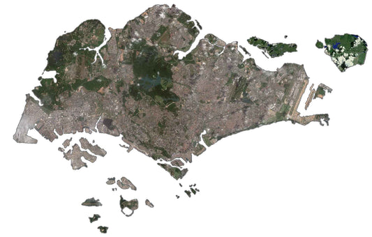 Singapore Satellite Map Glossy Poster Picture Photo Print Banner  Conversationprints