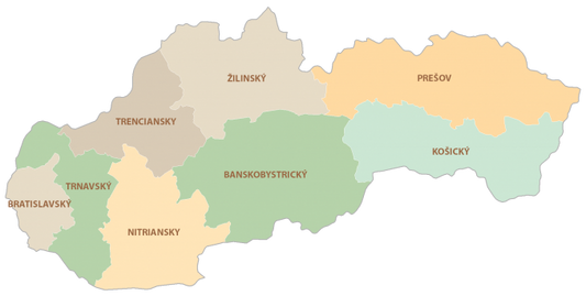 Slovakia Regions Provinces Map Glossy Poster Picture Photo Print Banner  Conversationprints