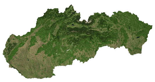 Slovakia Satellite Map Glossy Poster Picture Photo Print Banner  Conversationprints