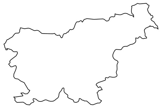 Slovenia Blank Outline Map Glossy Poster Picture Photo Print Banner  Conversationprints