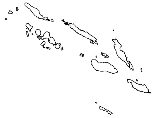 Solomon Islands Blank Outline Map Glossy Poster Picture Photo Print Banner  Conversationprints