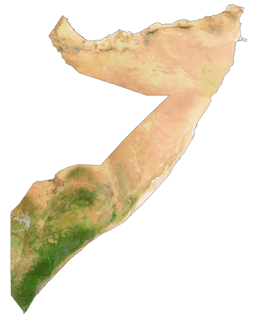 Somalia Satellite Map Glossy Poster Picture Photo Print Banner  Conversationprints