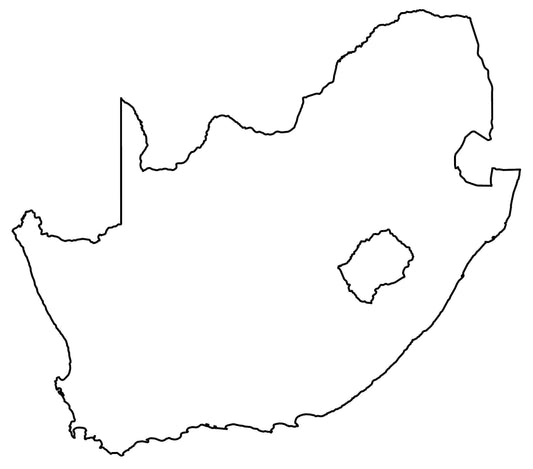 South Africa Blank Outline Map Glossy Poster Picture Photo Print Banner  Conversationprints