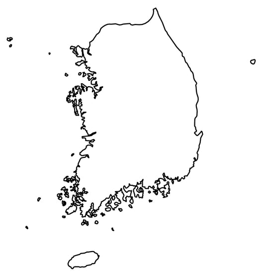 South Korea Blank Outline Map Glossy Poster Picture Photo Print Banner  Conversationprints