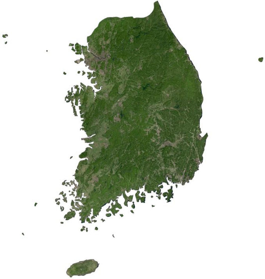 South Korea Satellite Map Glossy Poster Picture Photo Print Banner  Conversationprints