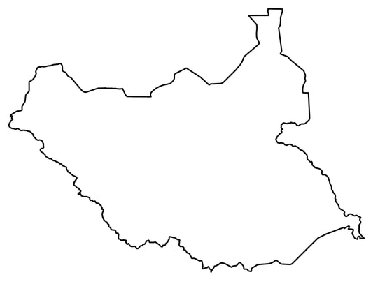 South Sudan Blank Outline Map Glossy Poster Picture Photo Print Banner  Conversationprints