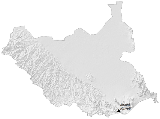 South Sudan Elevation Map Glossy Poster Picture Photo Print Banner  Conversationprints