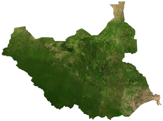 South Sudan Satellite Map Glossy Poster Picture Photo Print Banner  Conversationprints