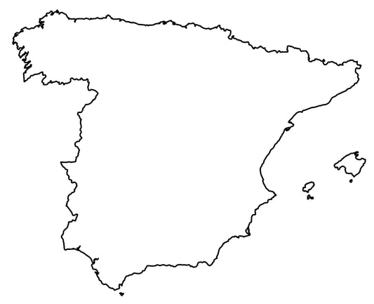 Spain Blank Outline Map Glossy Poster Picture Photo Print Banner  Conversationprints