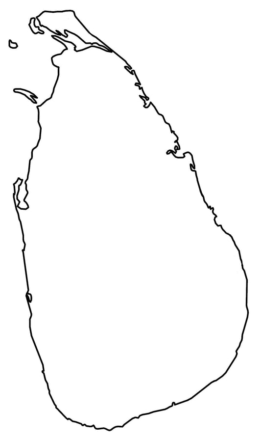 Sri Lanka Blank Outline Map Glossy Poster Picture Photo Print Banner  Conversationprints