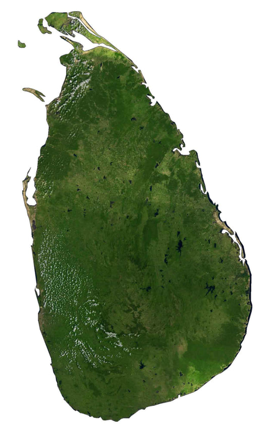 Sri Lanka Satellite Map Glossy Poster Picture Photo Print Banner  Conversationprints
