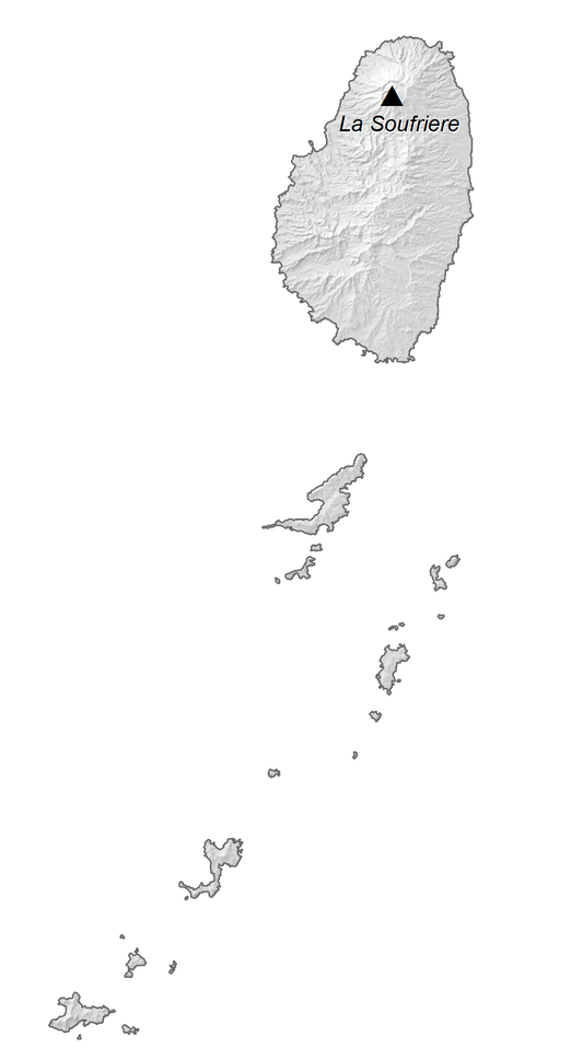 St Vincent And Grenadines Elevation Map Poster Picture Photo Print Banner  Conversationprints