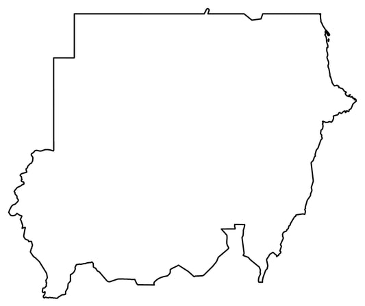 Sudan Blank Outline Map Glossy Poster Picture Photo Print Banner  Conversationprints