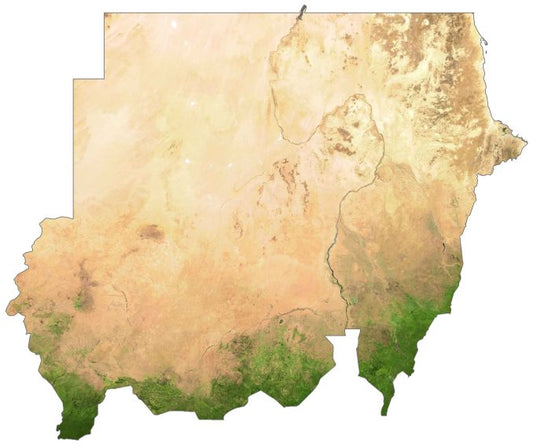 Sudan Satellite Map Glossy Poster Picture Photo Print Banner  Conversationprints