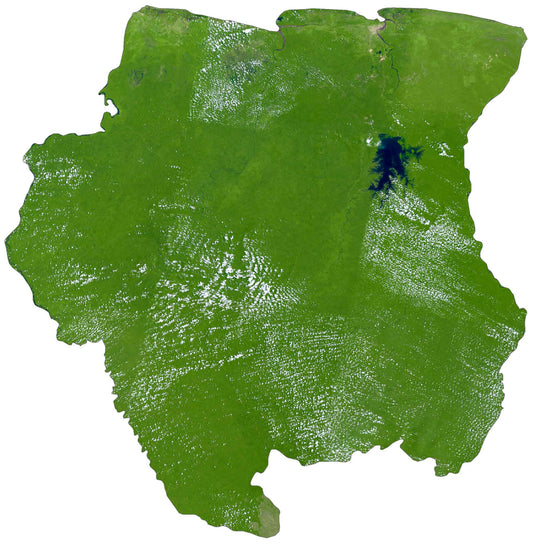 Suriname Satellite Map Glossy Poster Picture Photo Print Banner  Conversationprints