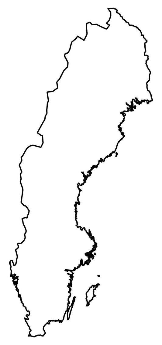 Sweden Blank Outline Map Glossy Poster Picture Photo Print Banner  Conversationprints